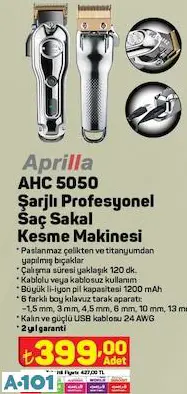 APRİLLA ŞARJLI PROFESYONEL SAÇ SAKAL KESME MAKİNESİ